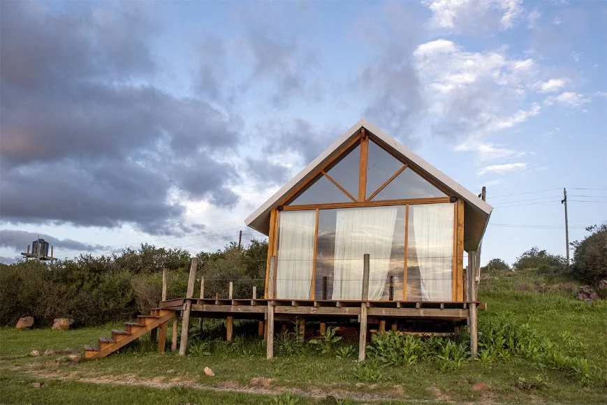 Small timber cabin set among the Las Marías olive trees